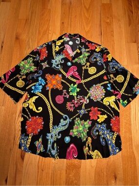 Versace Crown Jewel Silk Button Down Camp Shirt 🔥🔥